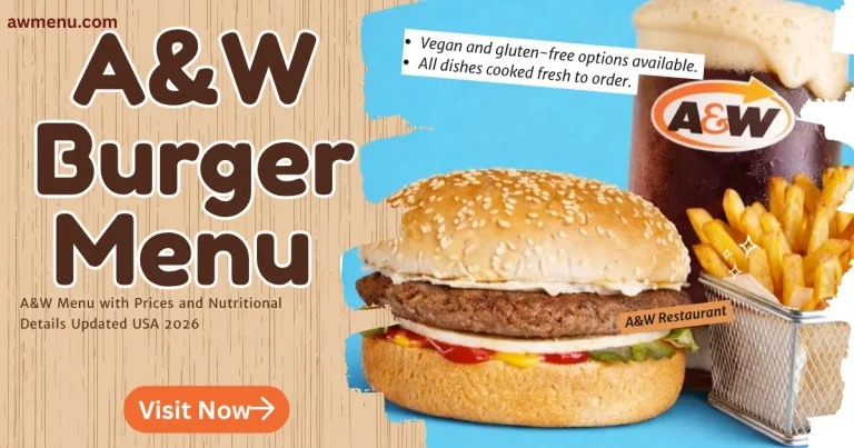 A&W Burger Menu