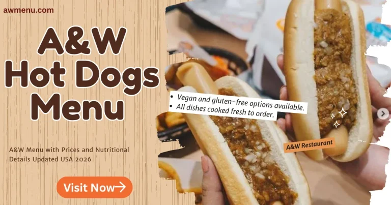 A&W Hot Dogs Menu