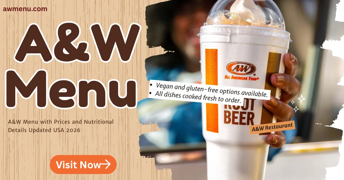 A&W Menu Prices & Calories Nutrition PDF USA - June 2026