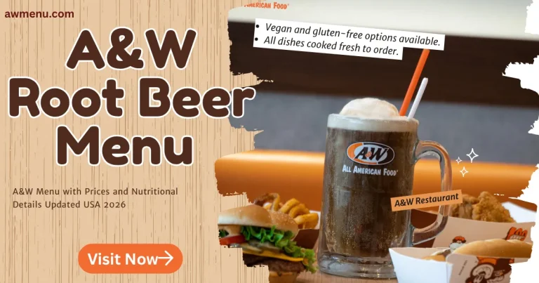 A&W Root Beer Menu